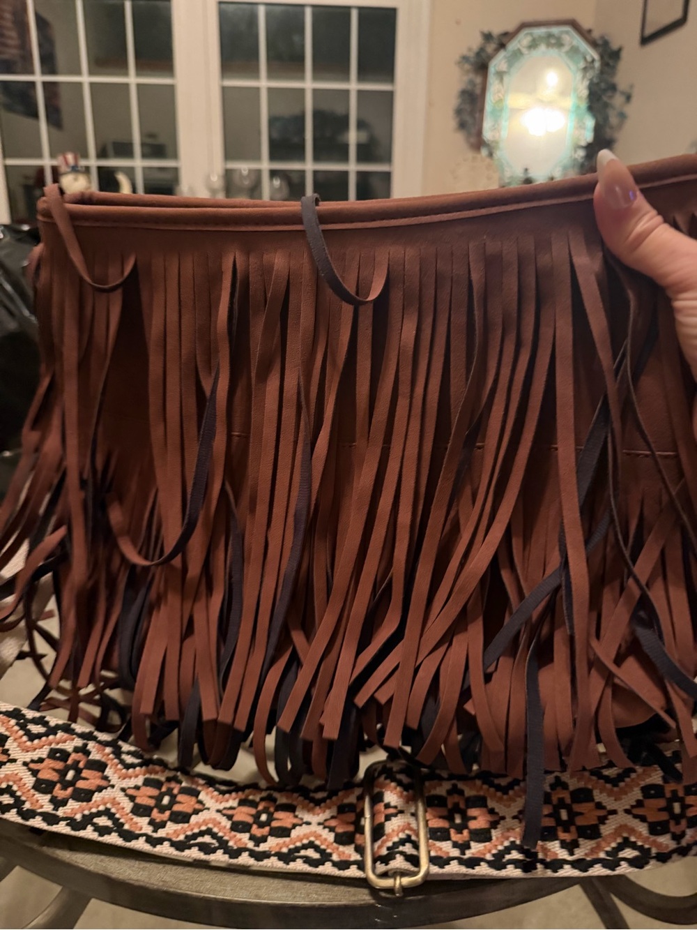 Jen & Co. Fringed Brown Women’s Crossbody Bag - Brand